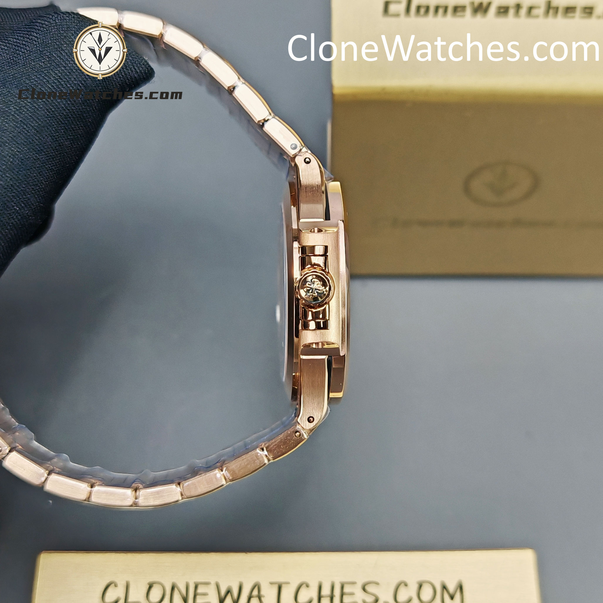 Patek Philippe Super Clone Watches 1:1 Nautilus Rose Gold White Dial 7118/1200R-001 35.2 mm - Image 8