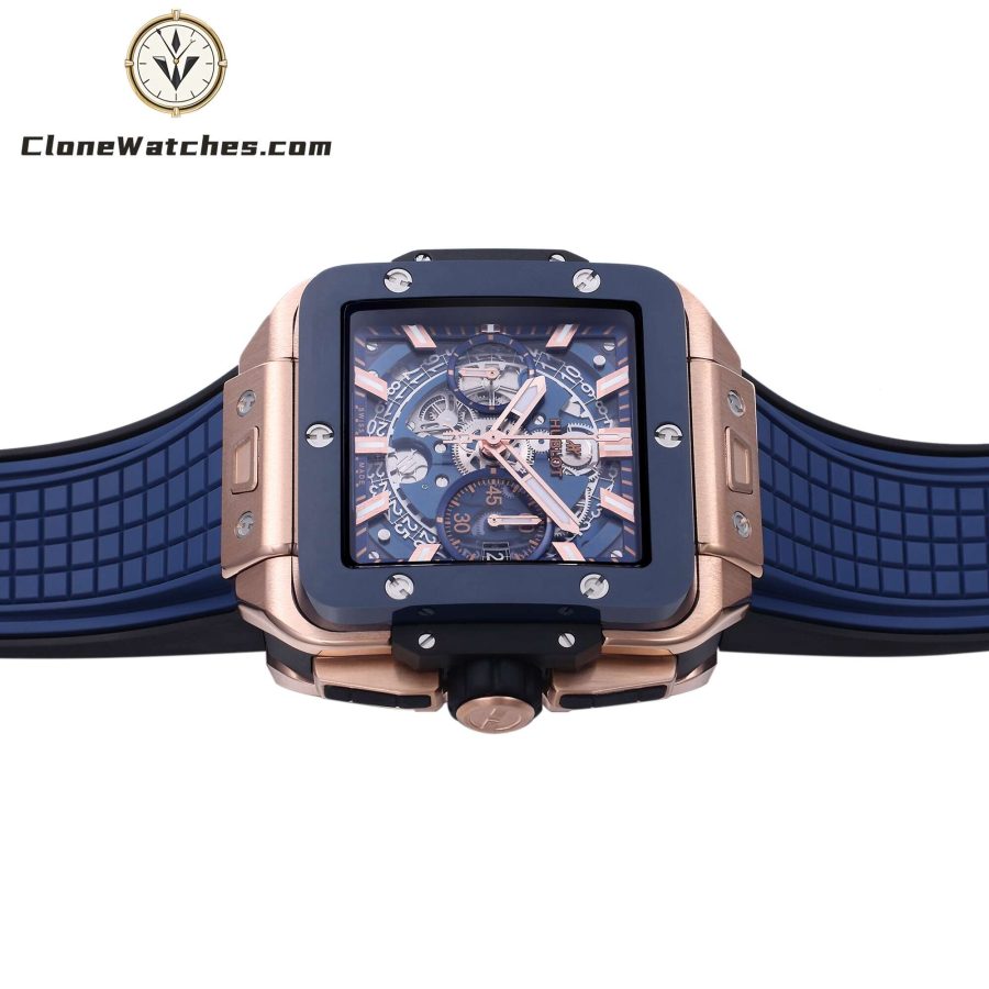 Hublot Super Clone Watches 1:1 Square Bang Unico King Gold Blue Ceramic 42MM 821.OL.5180.RX - Image 6