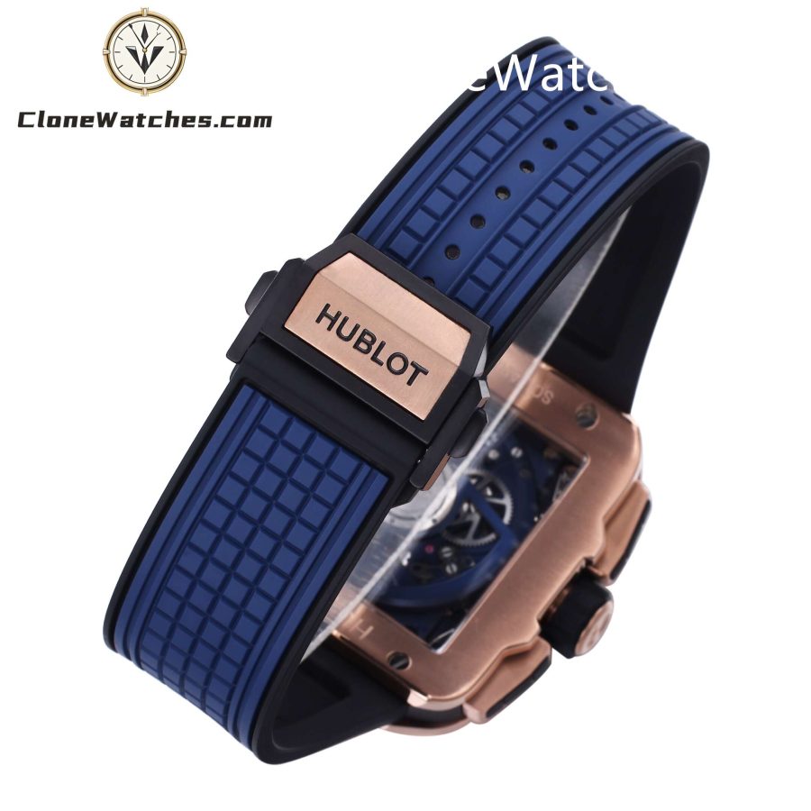 Hublot Super Clone Watches 1:1 Square Bang Unico King Gold Blue Ceramic 42MM 821.OL.5180.RX - Image 8