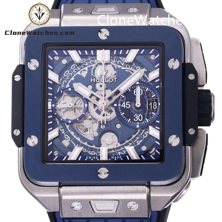 Hublot Super Clone Watches 1:1 Square Bang Unico Titanium Blue Ceramic 42MM 821.NL.5170.RX - Image 2