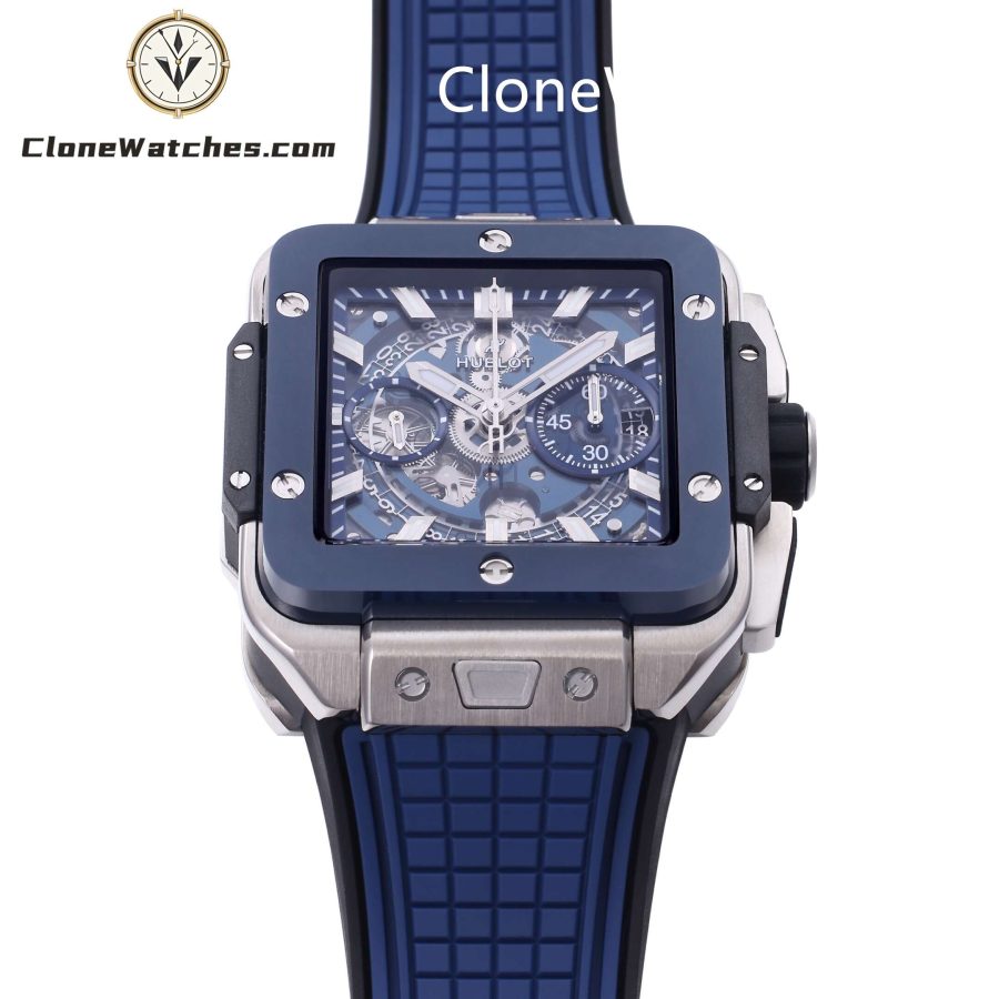 Hublot Super Clone Watches 1:1 Square Bang Unico Titanium Blue Ceramic 42MM 821.NL.5170.RX - Image 4