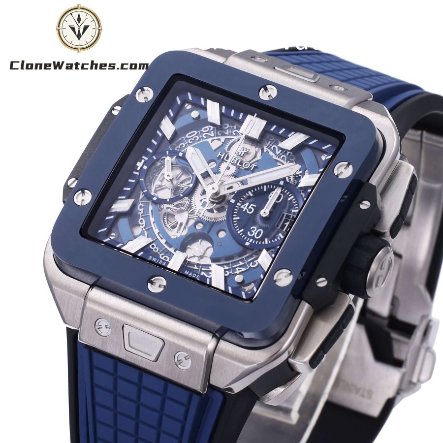 Hublot Super Clone Watches 1:1 Square Bang Unico Titanium Blue Ceramic 42MM 821.NL.5170.RX - Image 3