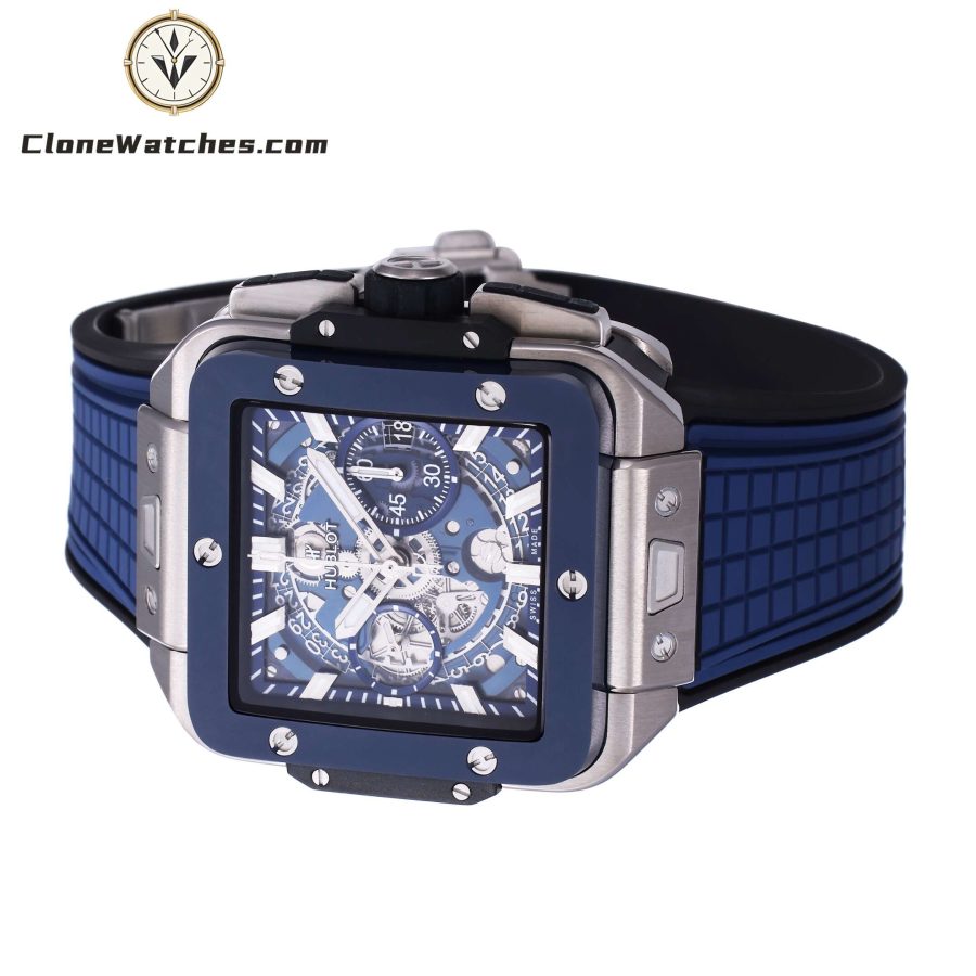 Hublot Super Clone Watches 1:1 Square Bang Unico Titanium Blue Ceramic 42MM 821.NL.5170.RX - Image 6