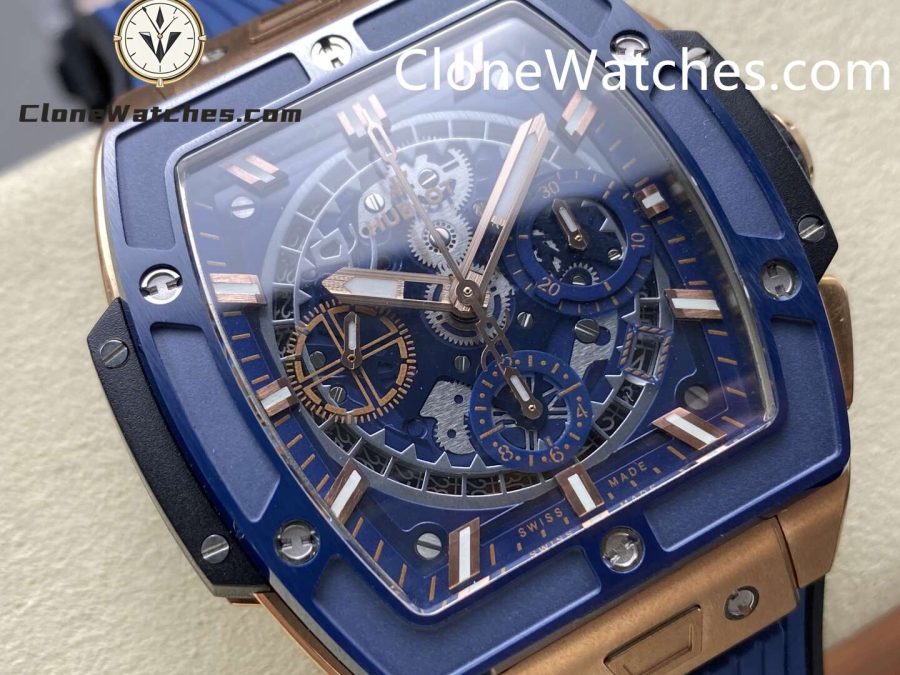 Hublot Super Clone Watches 1:1 Spirit of Big Bang King Gold Blue Ceramic 42MM 642.OL.7180.RX - Image 2