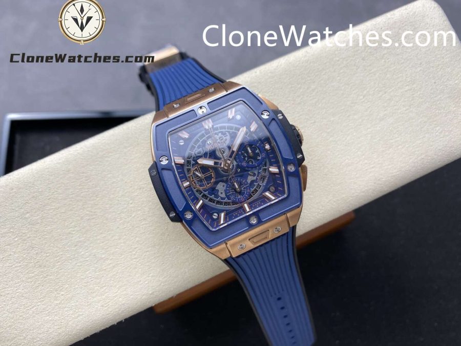 Hublot Super Clone Watches 1:1 Spirit of Big Bang King Gold Blue Ceramic 42MM 642.OL.7180.RX - Image 4