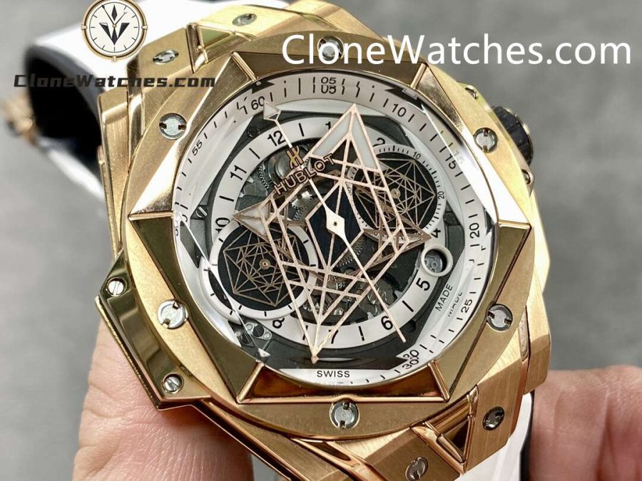 Hublot Super Clone Watches 1:1 Big Bang Unico Sang Bleu II 45MM KING GOLD WHITE 418.OX.2001.RX.MXM20 - Image 2