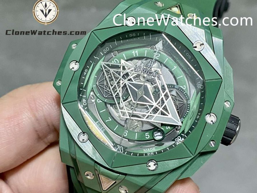 Hublot Super Clone Watches 1:1 Big Bang Unico Sang Bleu II  GREEN CERAMIC 45MM 418.GX.5207.RX.MXM22 - Image 3