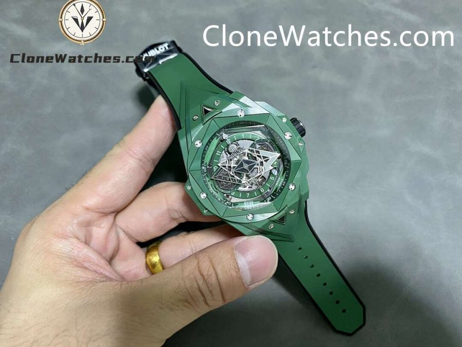 Hublot Super Clone Watches 1:1 Big Bang Unico Sang Bleu II  GREEN CERAMIC 45MM 418.GX.5207.RX.MXM22 - Image 4