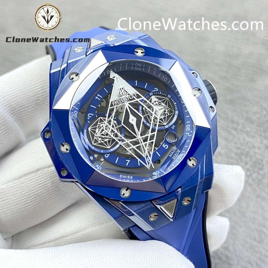 Hublot Super Clone Watches 1:1 Big Bang Unico Sang Bleu II  Blue Ceramic 45MM 418.EX.5107.RX.MXM21 - Image 2