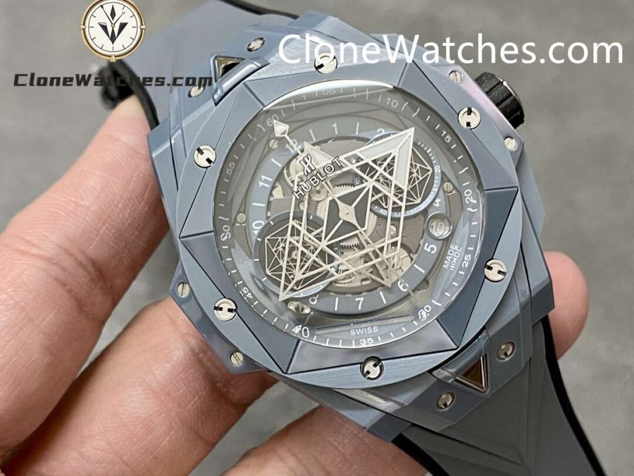 Hublot Super Clone Watches 1:1 Big Bang Unico Sang Bleu II  Grey Ceramic 45MM 418.FX.8007.RX.MXM21 - Image 2