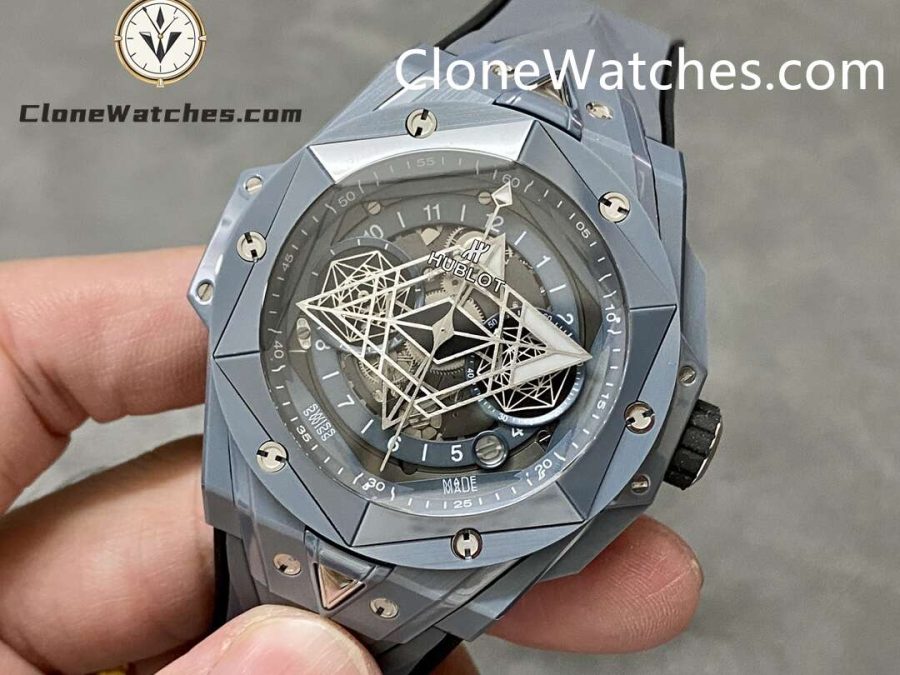 Hublot Super Clone Watches 1:1 Big Bang Unico Sang Bleu II  Grey Ceramic 45MM 418.FX.8007.RX.MXM21 - Image 3