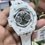 Hublot Super Clone Watches 1:1 Big Bang Unico Sang Bleu II White Ceramic 45MM 418.HX.2001.RX.MXM21 - Image 4