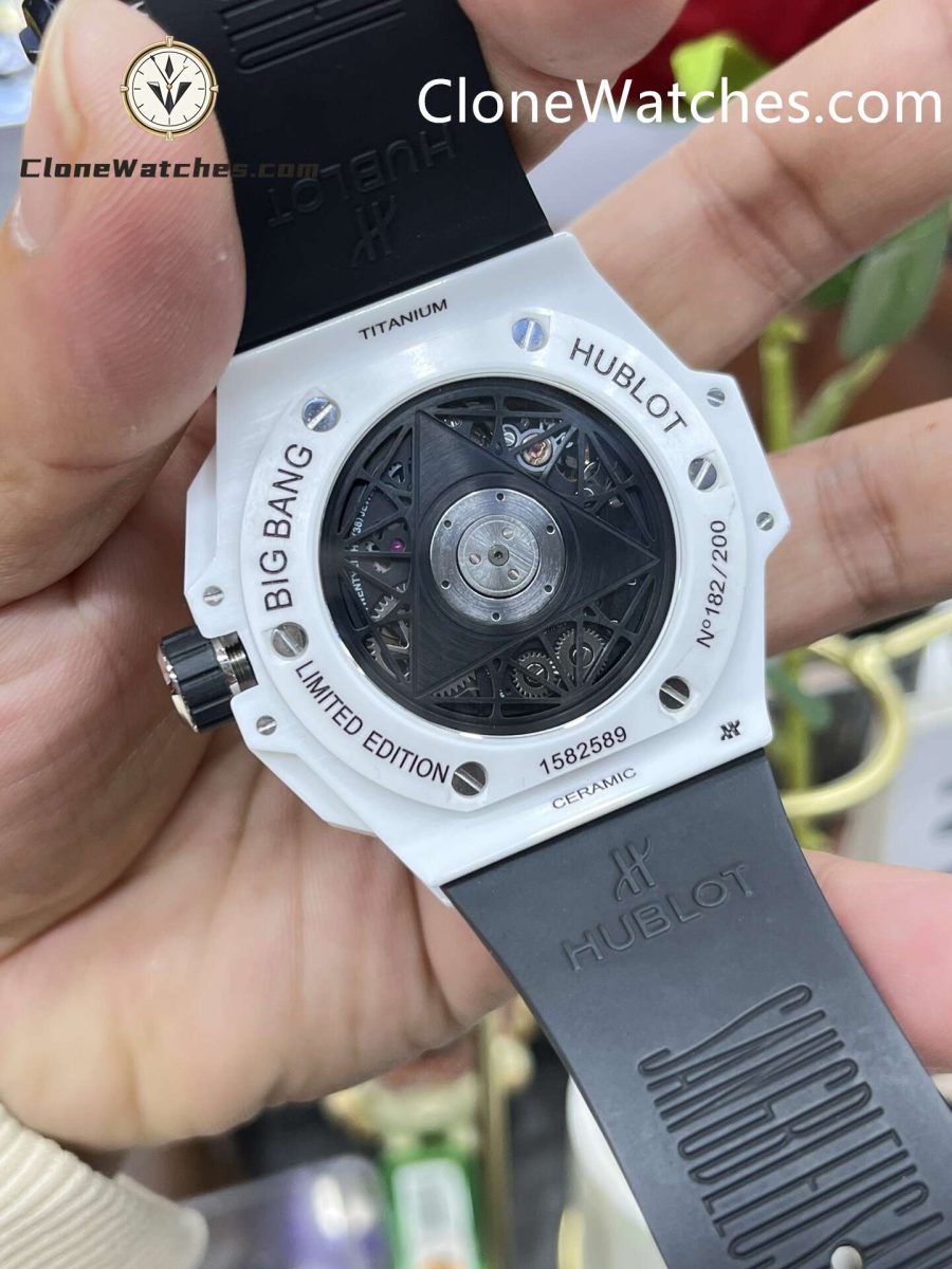 Hublot Super Clone Watches 1:1 Big Bang Unico Sang Bleu II White Ceramic 45MM 418.HX.2001.RX.MXM21 - Image 8