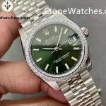 Rolex Super Clone Watches 1:1 DateJust Green Dial m278384rbr-0022 Jubilee 31MM 2236 Movement - Image 3