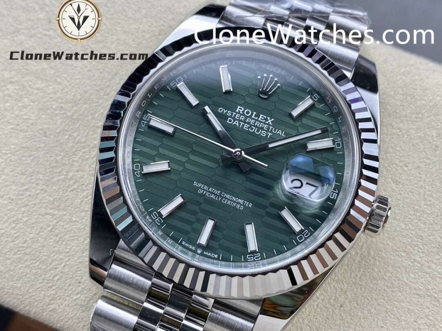 Rolex Super Clone Watch 1:1 DateJust Water Ripple Green Dial m126334-0030 Jubilee 41MM 3235 Movement - Image 3