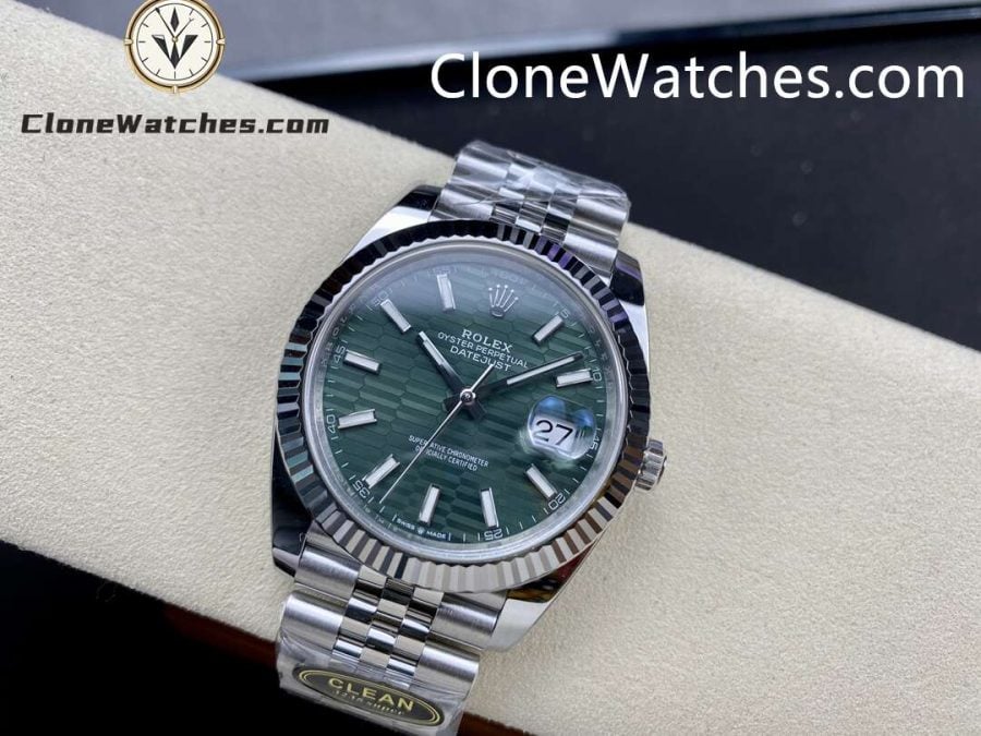 Rolex Super Clone Watch 1:1 DateJust Water Ripple Green Dial m126334-0030 Jubilee 41MM 3235 Movement - Image 4