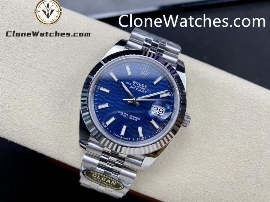 Rolex Super Clone Watches 1:1 DateJust Water Ripple Blue Dial m126334-0032 Jubilee 41MM 3235 Movement - Image 4