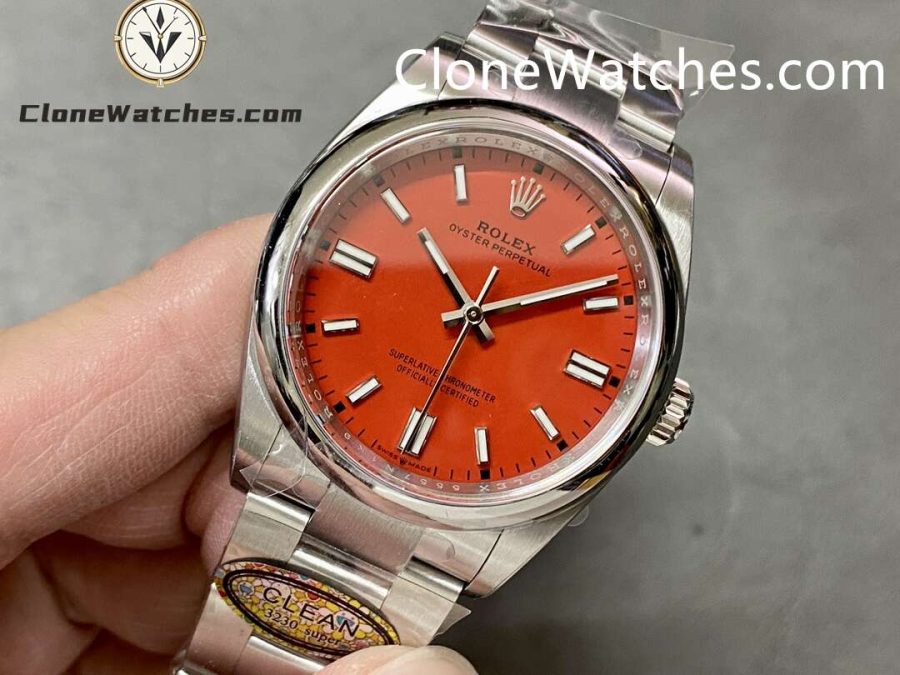 Rolex Super Clone Watches 1:1 Oyster Perpetual Red Dial 36mm m126000-0007 3230 Movement - Image 3