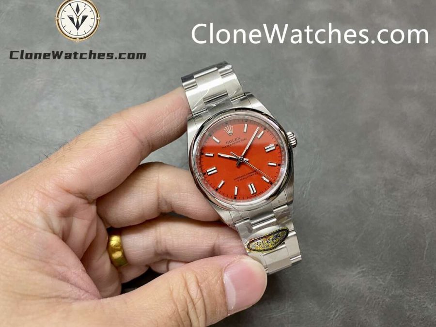 Rolex Super Clone Watches 1:1 Oyster Perpetual Red Dial 36mm m126000-0007 3230 Movement - Image 4