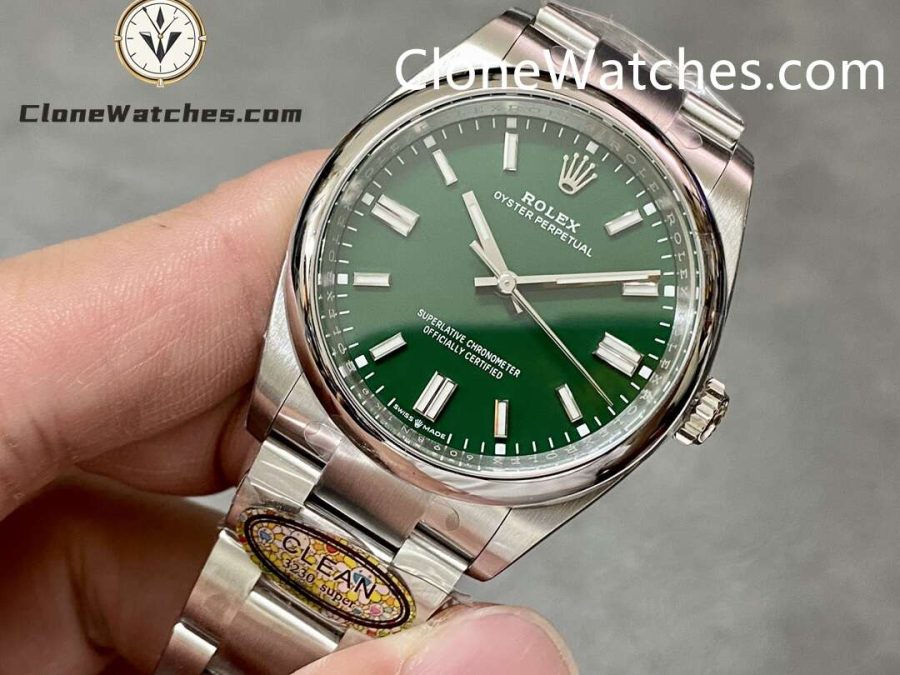 Rolex Super Clone Watches 1:1 Oyster Perpetual Green Dial 36mm m126000-0005 3230 Movement - Image 3