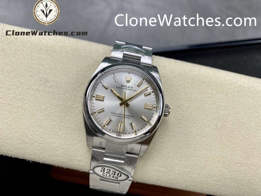 Rolex Super Clone Watches 1:1 Oyster Perpetual Silver Dial 36mm m126000-0001 3230 Movement - Image 4