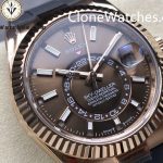 Rolex Super Clone Watch 1:1 Sky Dweller Coffee Dial m326235-0005 42MM Rubber Strap - Image 2