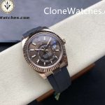 Rolex Super Clone Watch 1:1 Sky Dweller Coffee Dial m326235-0005 42MM Rubber Strap - Image 4
