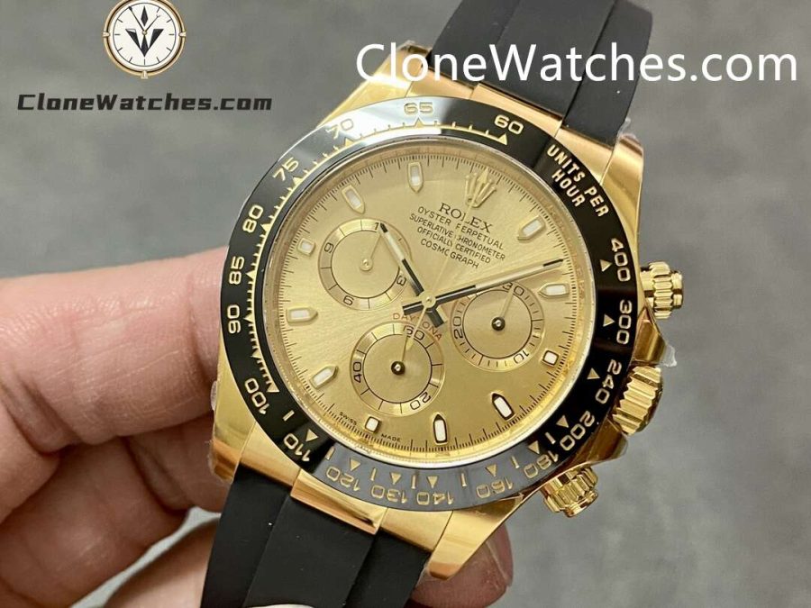 Rolex Super Clone Watches 1:1 Daytona Gold Dial M116518ln - 0042 4130 Movement - Image 3