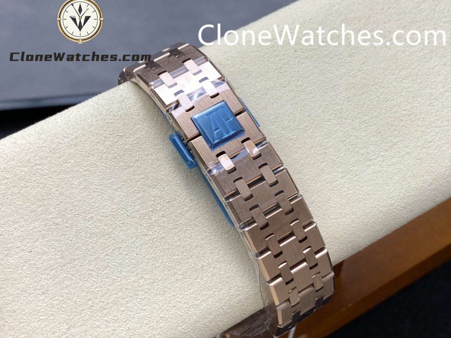 Audemars Piguet Super Clone Watches 1:1 Royal Oak Rose Gold 15451OR Grande Tapisserie Dial 37MM - Image 9