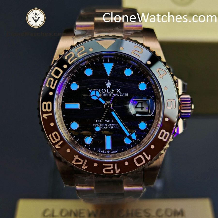 Rolex Super Clone Watches 1:1 GMT-Master II Rose Gold M126715CHNR-0002 Oyster 3285 Movement - Image 2