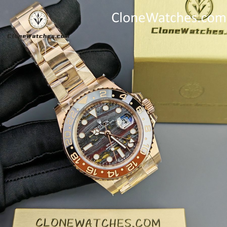 Rolex Super Clone Watches 1:1 GMT-Master II Rose Gold M126715CHNR-0002 Oyster 3285 Movement - Image 5
