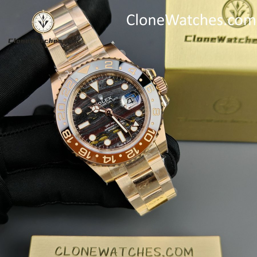 Rolex Super Clone Watches 1:1 GMT-Master II Rose Gold M126715CHNR-0002 Oyster 3285 Movement - Image 6