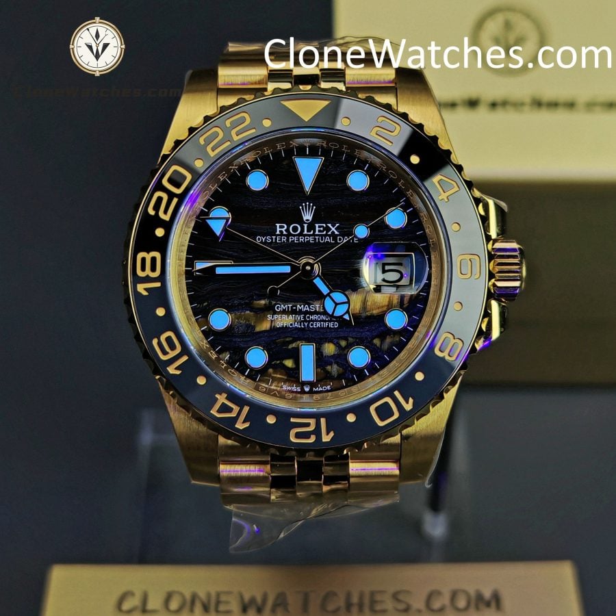 Rolex Super Clone Watches 1:1 GMT Master II 18k Gold M126718GRNR-0002 Jubilee 3285 Movement - Image 2