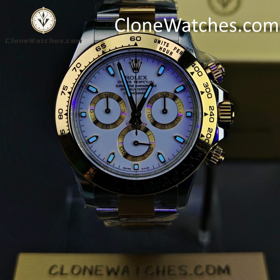 Rolex Super Clone Watches 1:1 Daytona 18k gold M116503-0001 White Dial 4130 movement - Image 2