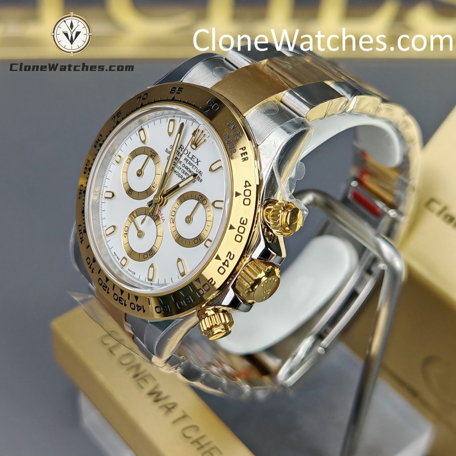 Rolex Super Clone Watches 1:1 Daytona 18k gold M116503-0001 White Dial 4130 movement - Image 3