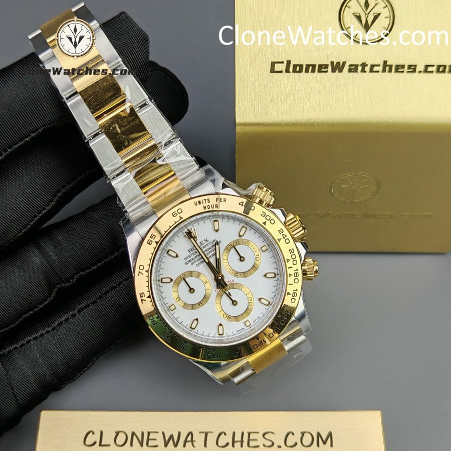 Rolex Super Clone Watches 1:1 Daytona 18k gold M116503-0001 White Dial 4130 movement - Image 6