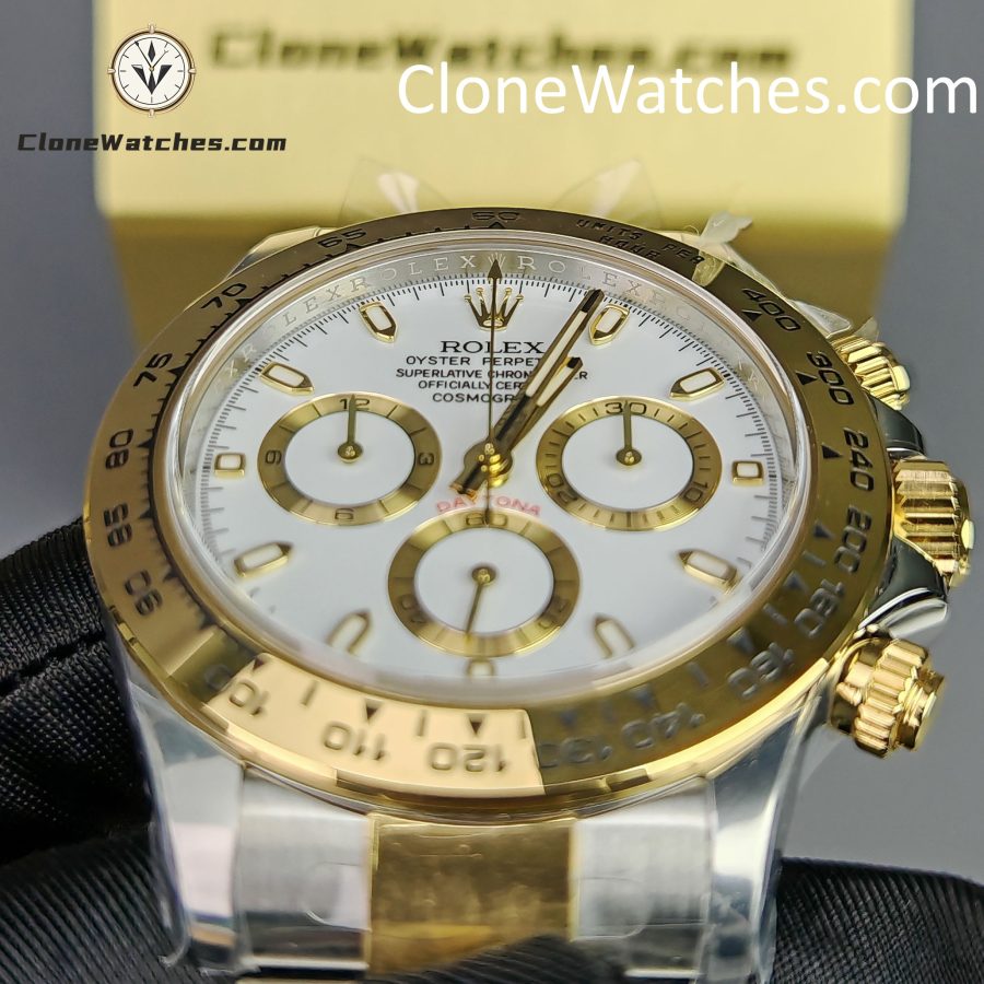 Rolex Super Clone Watches 1:1 Daytona 18k gold M116503-0001 White Dial 4130 movement - Image 7