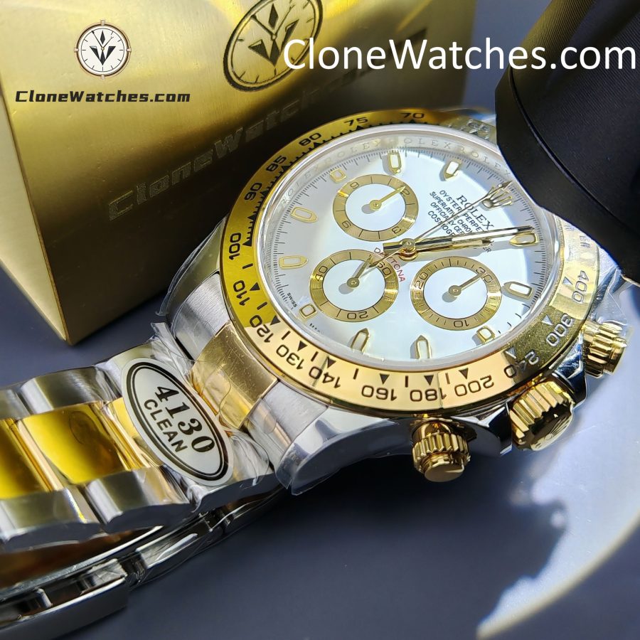 Rolex Super Clone Watches 1:1 Daytona 18k gold M116503-0001 White Dial 4130 movement - Image 8