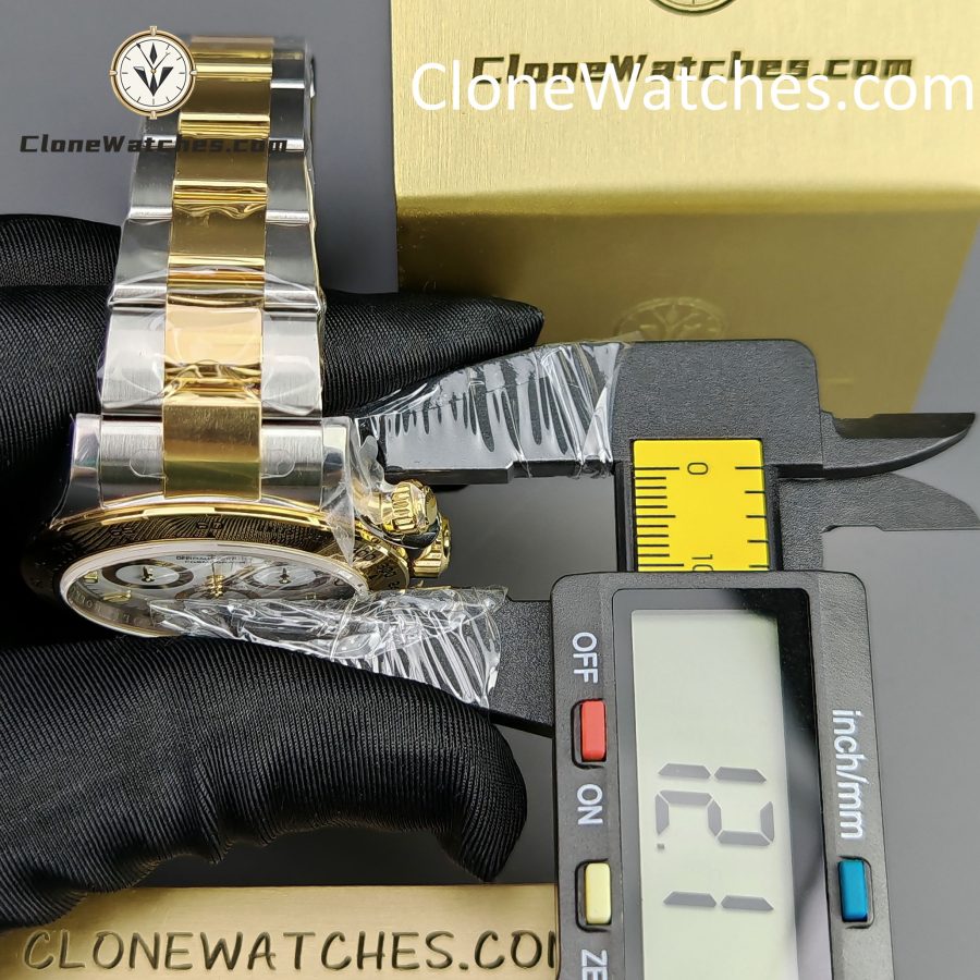 Rolex Super Clone Watches 1:1 Daytona 18k gold M116503-0001 White Dial 4130 movement - Image 17