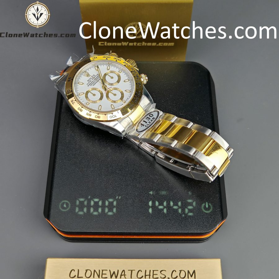 Rolex Super Clone Watches 1:1 Daytona 18k gold M116503-0001 White Dial 4130 movement - Image 16
