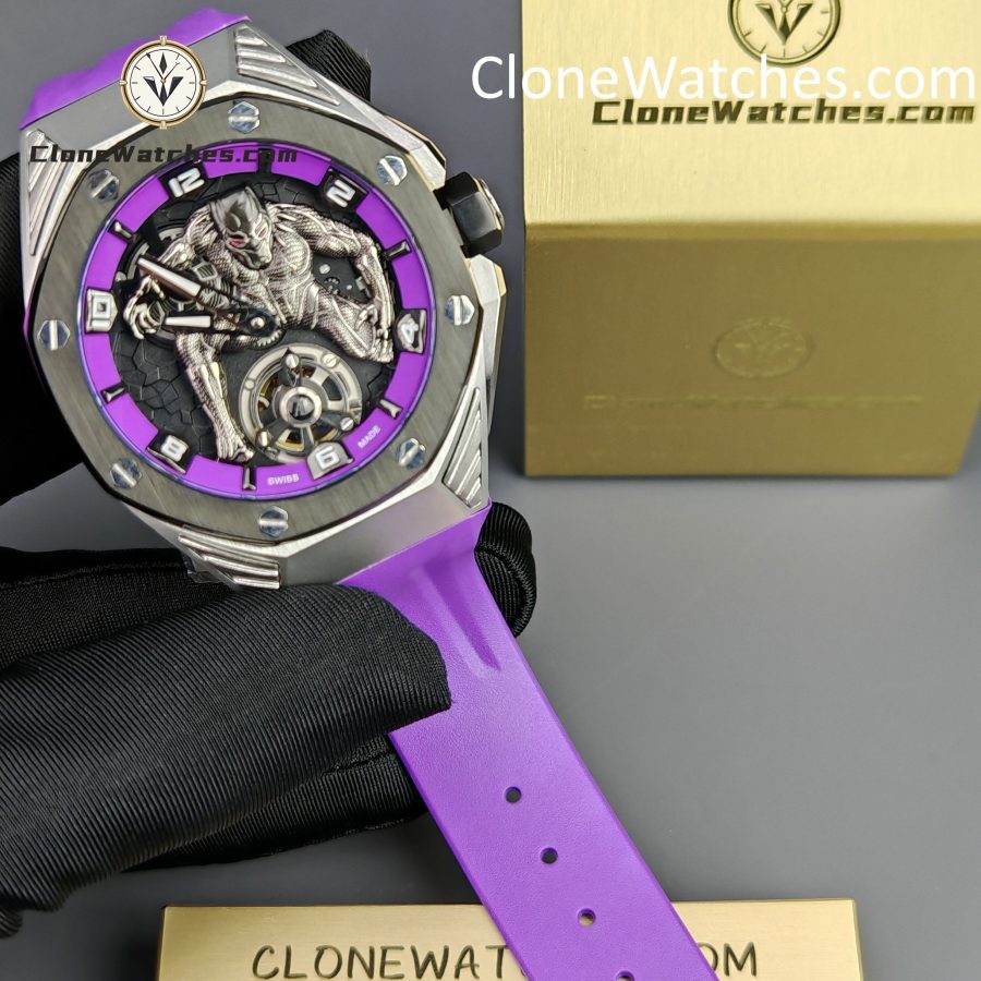 Audemars Piguet Super Clone Watches 1:1 Royal Oak Concept “Black Panther” Flying Tourbillon 26620IO 42MM - Image 4
