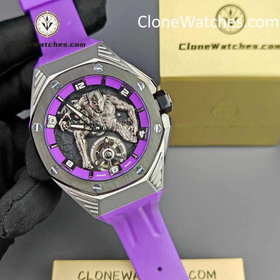 Audemars Piguet Super Clone Watches 1:1 Royal Oak Concept “Black Panther” Flying Tourbillon 26620IO 42MM - Image 6