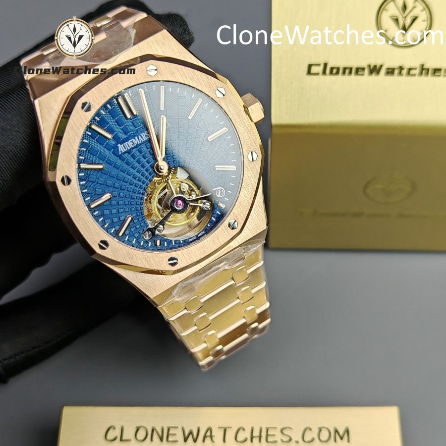 Audemars Piguet Super Clone Watches 1:1 Royal Oak Rose Gold 26522OR Blue Tourbillon Dial 41mm - Image 4