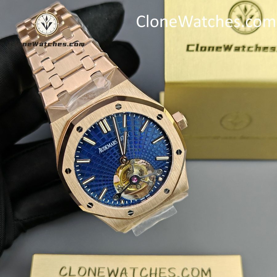 Audemars Piguet Super Clone Watches 1:1 Royal Oak Rose Gold 26522OR Blue Tourbillon Dial 41mm - Image 5