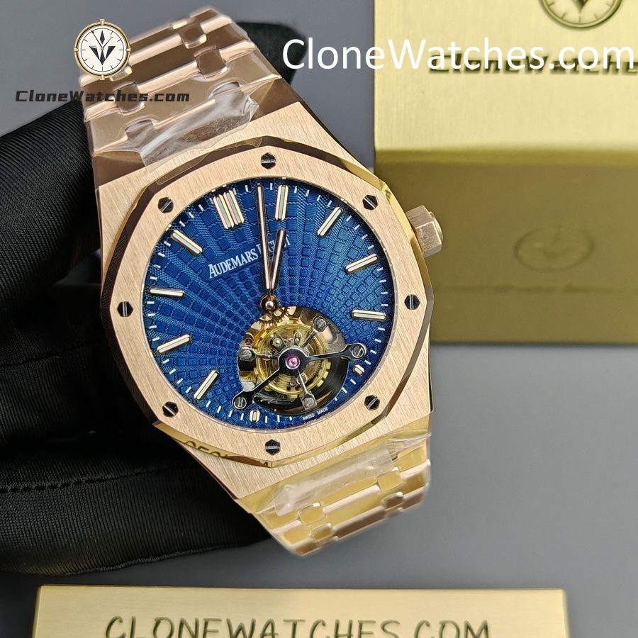 Audemars Piguet Super Clone Watches 1:1 Royal Oak Rose Gold 26522OR Blue Tourbillon Dial 41mm - Image 6