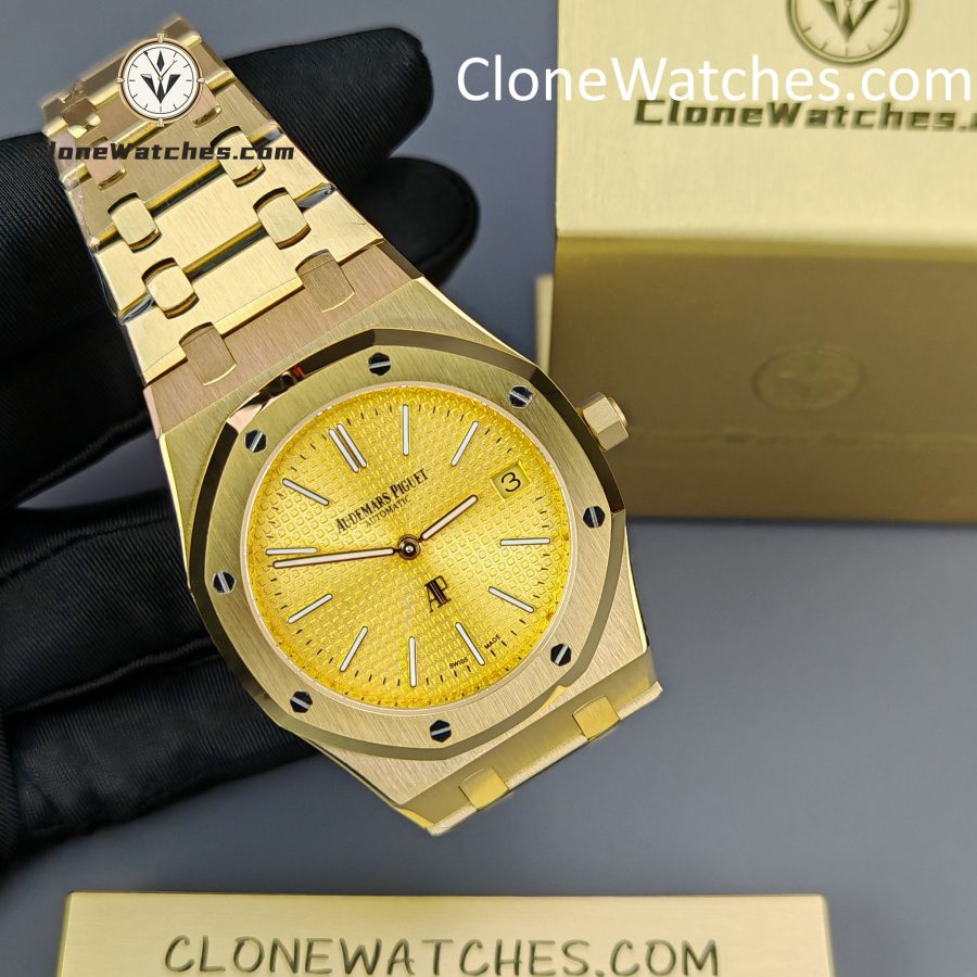 Audemars Piguet Super Clone Watches 1:1 Royal Oak “Jumbo” Extra-Thin Gold Dial 15202BA 39mm - Image 5