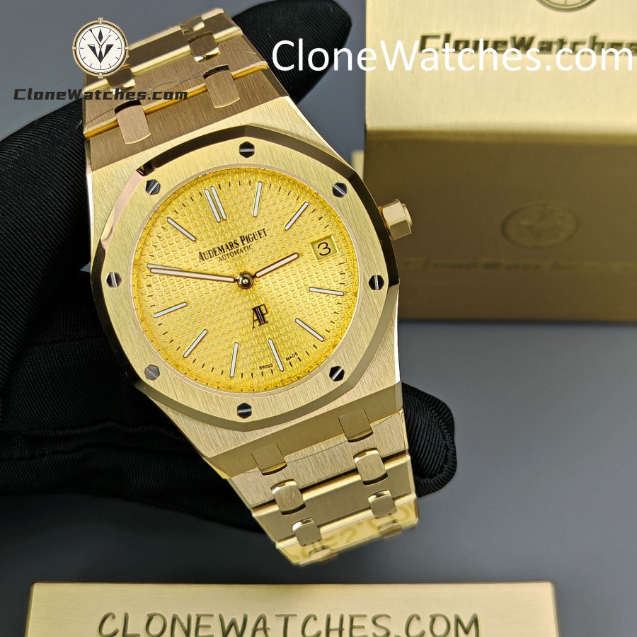 Audemars Piguet Super Clone Watches 1:1 Royal Oak “Jumbo” Extra-Thin Gold Dial 15202BA 39mm - Image 6