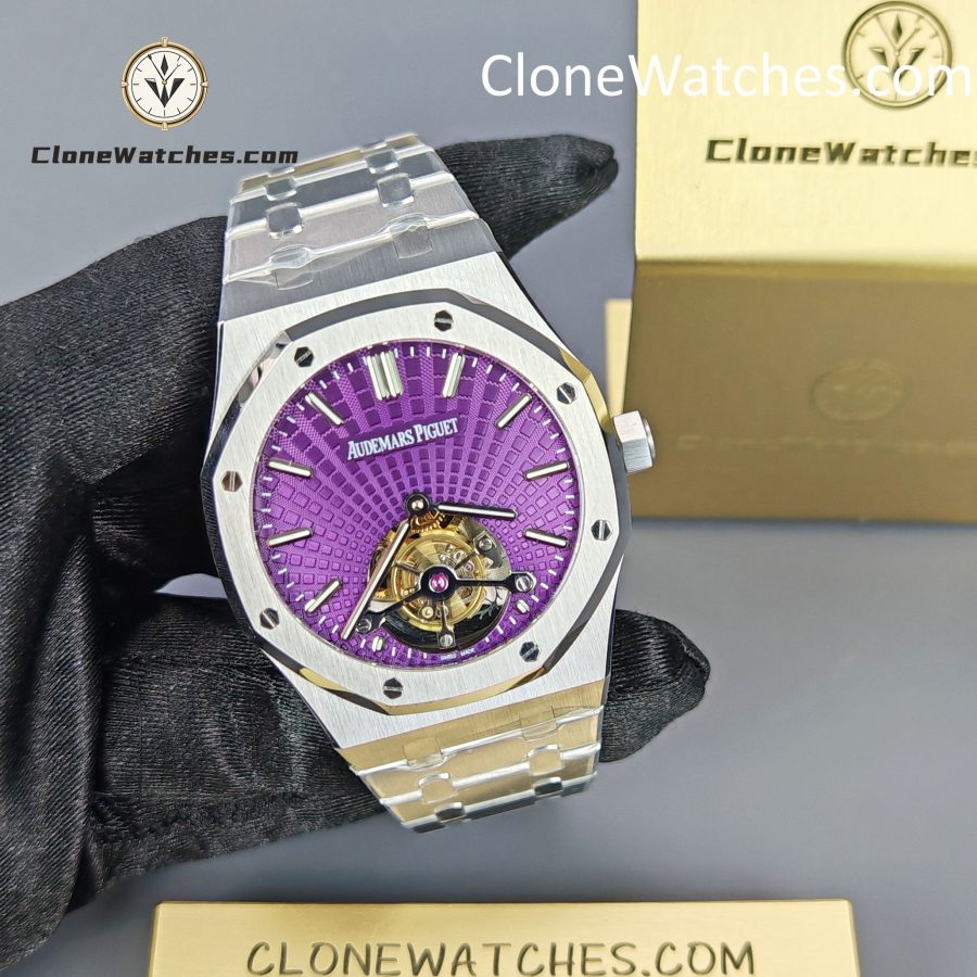 Audemars Piguet Super Clone Watches 1:1 Royal Oak 26522ST Purple Tourbillon Dial 41mm - Image 6