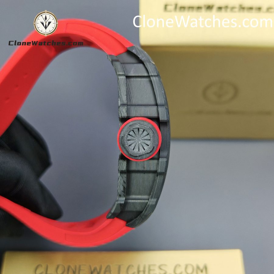 Richard Mille Super Clone Watches 1:1 RM 035 – 01 Carbon Tourbillon Red Strap - Image 7