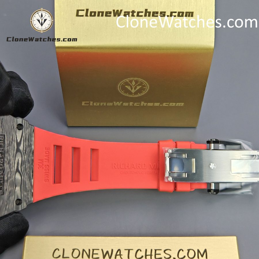 Richard Mille Super Clone Watches 1:1 RM 035 – 01 Carbon Tourbillon Red Strap - Image 11